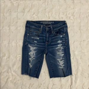 American eagle jeans size 2 ripped shorts